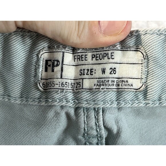 Free People Shorts Womens Sz 29 Cutoff Raw Hem Blue Gray Festival Daisy Duke Y2K - Picture 8 of 9